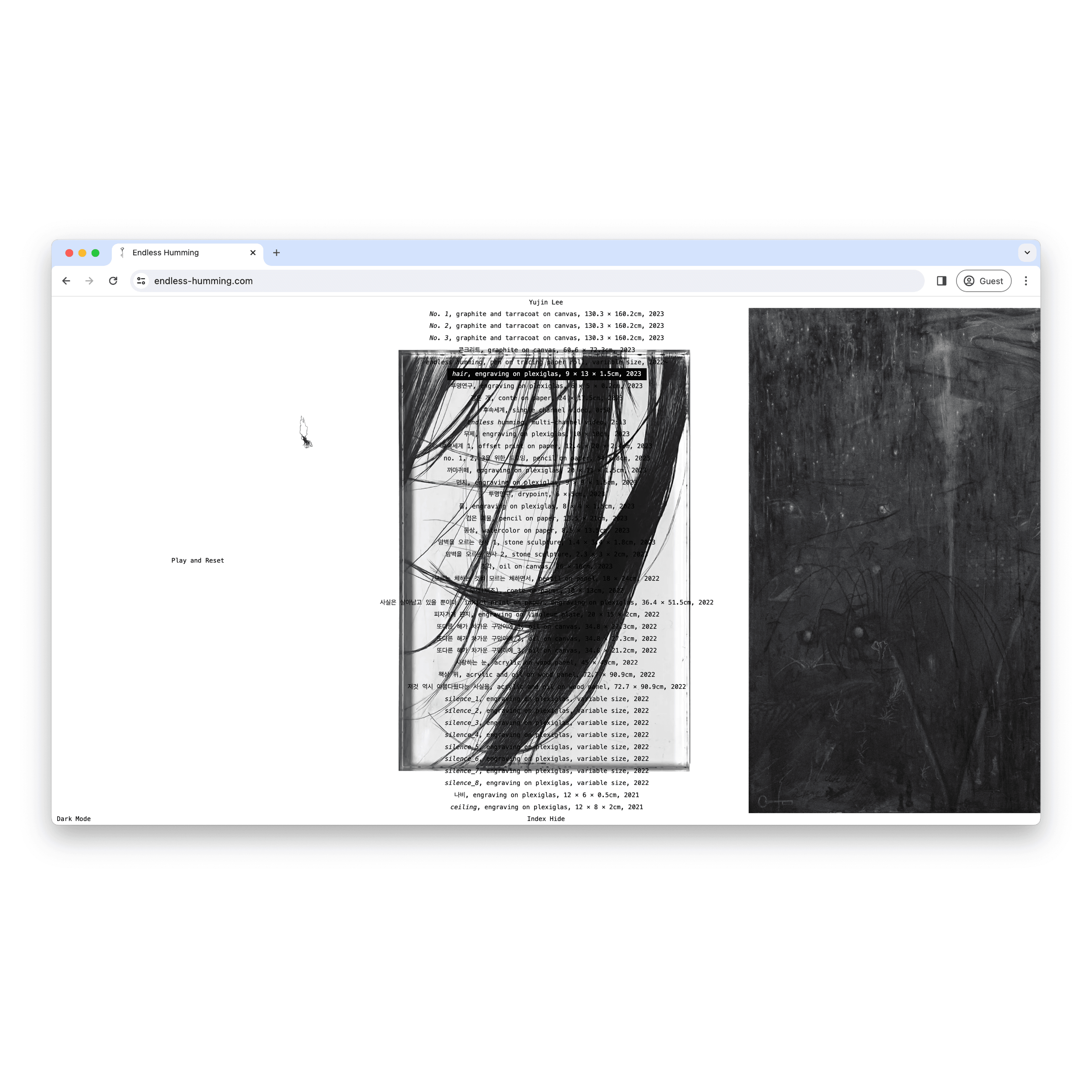 Endless Humming, Artist Yujin Lee Official Website, Website